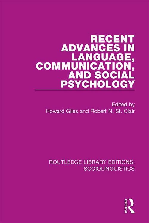 Produktbild: Recent Advances in Language, Communication, and Social Psychology