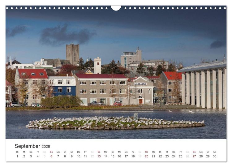 Produktbild: Reykjav&igrave;k 64&deg; 08' N (Wandkalender 2026 DIN A3 quer), CALVENDO Monatskalender