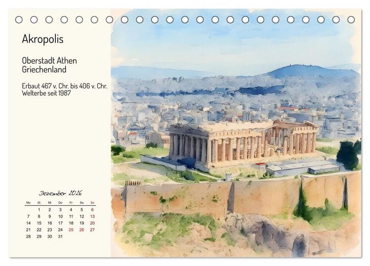 Produktbild: Welterbest&auml;tten von der Antike bis in die Neuzeit (Tischkalender 2026 DIN A5 quer), CALVENDO Monatskalender