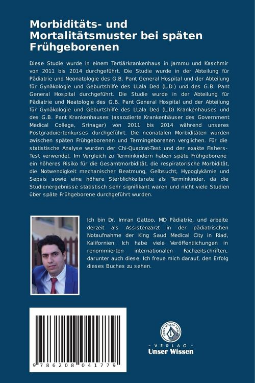 Produktbild: Morbidit&auml;ts- und Mortalit&auml;tsmuster bei sp&auml;ten Fr&uuml;hgeborenen