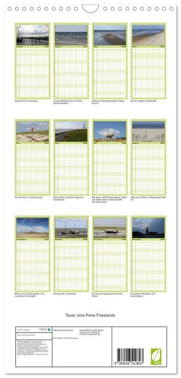 Produktbild: Familienplaner 2026 - Texel, eine Perle Frieslands mit 5 Spalten (Wandkalender, 21 x 45 cm) CALVENDO
