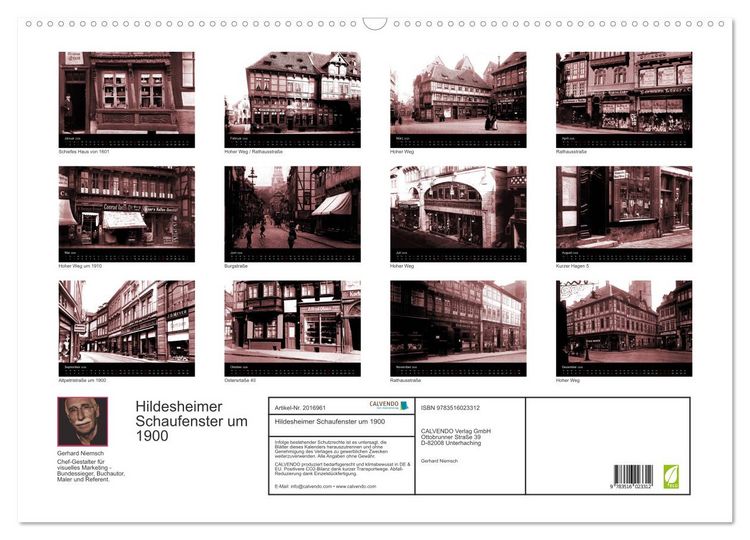 Produktbild: Hildesheimer Schaufenster um 1900 (Wandkalender 2026 DIN A2 quer), CALVENDO Monatskalender