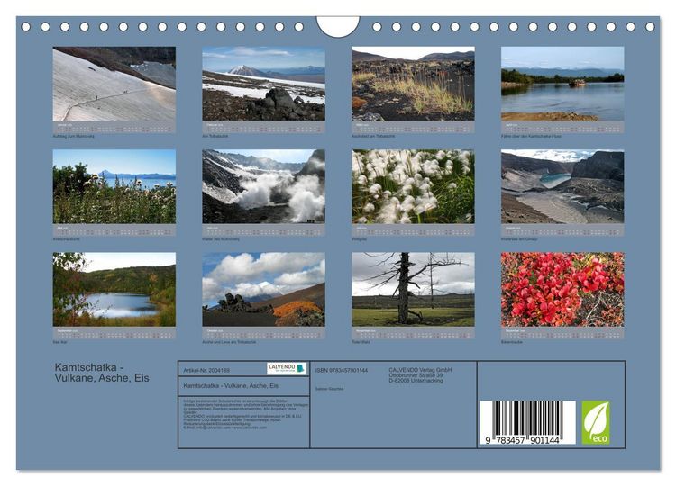 Produktbild: Kamtschatka - Vulkane, Asche, Eis (Wandkalender 2026 DIN A4 quer), CALVENDO Monatskalender