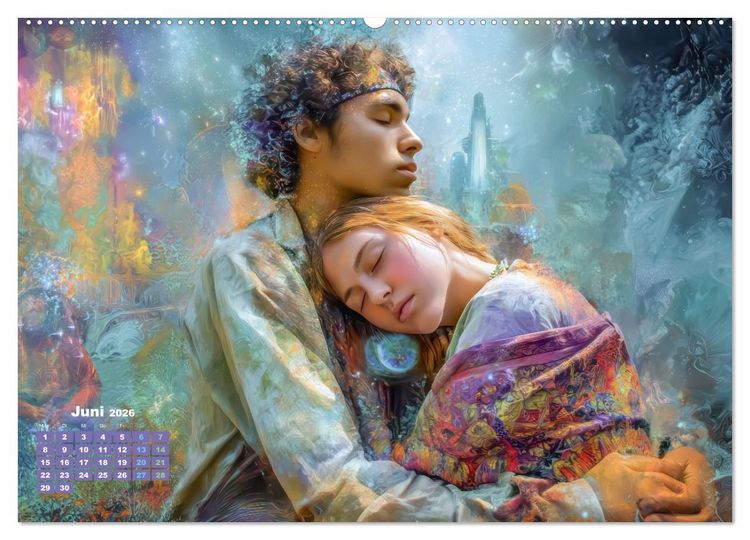Produktbild: Zeichen der Liebe &ndash; Malerische Fantasiewerke (Wandkalender 2026 DIN A2 quer), CALVENDO Monatskalender