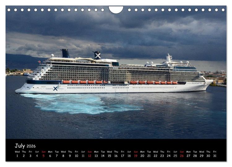 Produktbild: Cruise ships around the world (Wall Calendar 2026 DIN A4 landscape), CALVENDO 12 Month Wall Calendar
