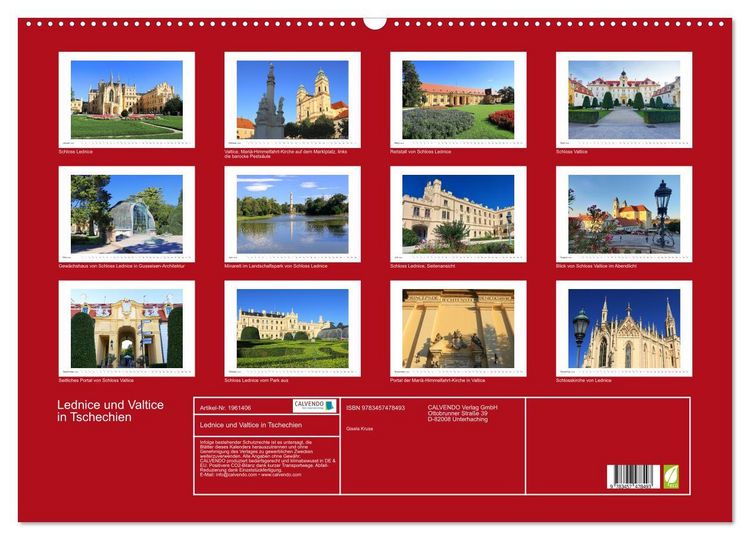 Produktbild: Lednice und Valtice in Tschechien (Wandkalender 2026 DIN A2 quer), CALVENDO Monatskalender