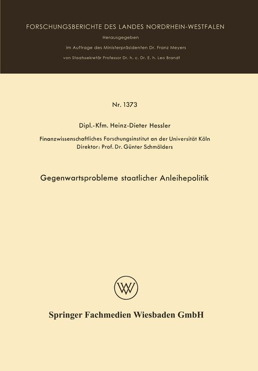 Produktbild: Gegenwartsprobleme staatlicher Anleihepolitik