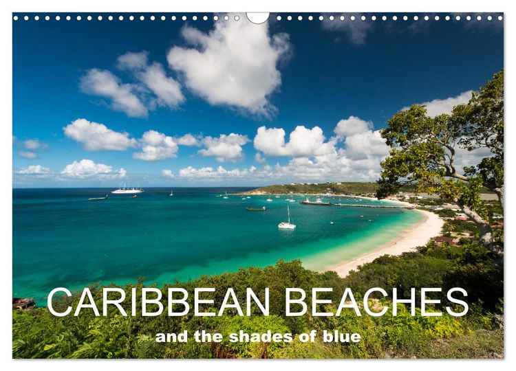 Produktbild: Caribbean beaches and the shades of blue (Wall Calendar 2026 DIN A3 landscape), CALVENDO 12 Month Wall Calendar