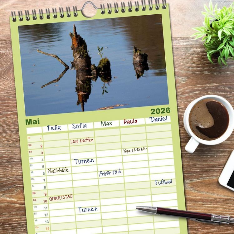 Produktbild: Familienplaner 2026 - Hohes Moor Oldendorf mit 5 Spalten (Wandkalender, 21 x 45 cm) CALVENDO