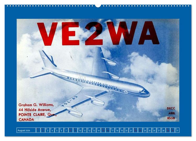 Produktbild: &Uuml;ber den Wolken - Flugzeuge des 20. Jahrhunderts auf Amateurfunkkarten (Wandkalender 2026 DIN A2 quer), CALVENDO Monatskalender