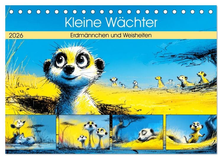 Produktbild: Kleine W&auml;chter. Erdm&auml;nnchen und Weisheiten (Tischkalender 2026 DIN A5 quer), CALVENDO Monatskalender