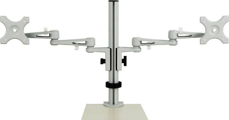 Produktbild: SpeaKa Professional SP-5986112 Monitor-Tischhalterung 2 Display(s) 33,0cm (13\") - 68,6cm (27\") Grau H&ouml;henverstellbar, Neigbar
