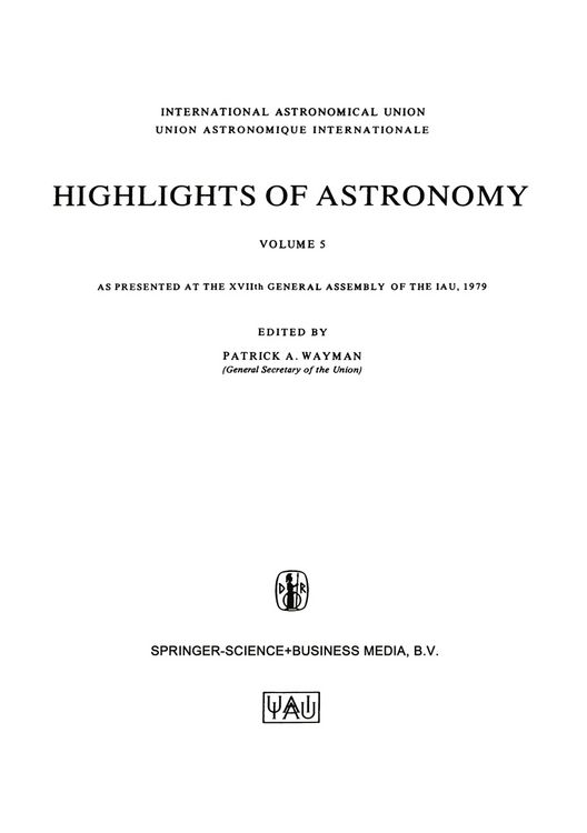 Produktbild: Highlights of Astronomy, Volume 5