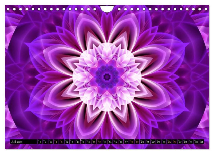 Produktbild: Energie - Mandalas, Spiritualit&auml;t durch die Farbe Lila (Wandkalender 2026 DIN A4 quer), CALVENDO Monatskalender