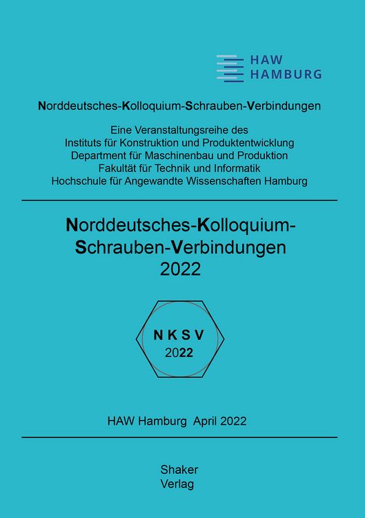 Produktbild: Norddeutsches Kolloquium Schraubenverbindungen 2022