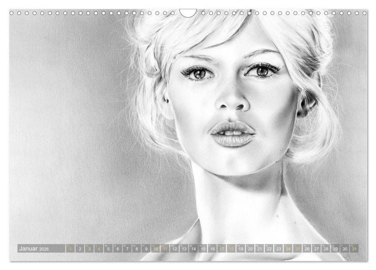 Produktbild: Hollywood Ikonen in Bleistift (Wandkalender 2026 DIN A3 quer), CALVENDO Monatskalender