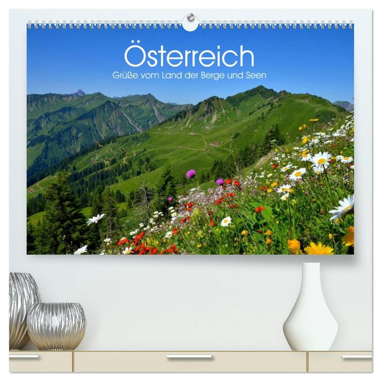 Produktbild: &Ouml;sterreich. Gr&uuml;&szlig;e vom Land der Berge und Seen (hochwertiger Premium Wandkalender 2026 DIN A2 quer), Kunstdruck in Hochglanz