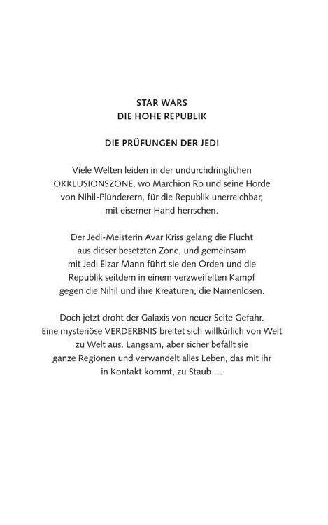 Produktbild: Star Wars Jugendroman: Die Hohe Republik - H&uuml;te dich vor den Namenlosen