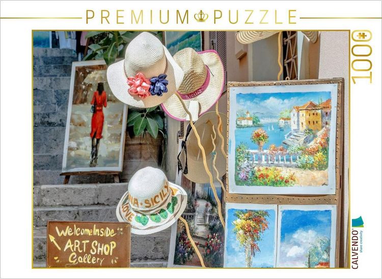 Produktbild: CALVENDO Puzzle Kunst Galerie in Taormina in Sizilien | 1000 Teile Lege-Gr&ouml;&szlig;e 64x48cm Foto-Puzzle f&uuml;r gl&uuml;ckliche Stunden