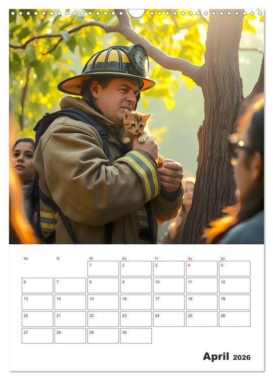 Produktbild: Heldentum im Einsatz - Ein Jahr mit den Lebensrettern (Wandkalender 2026 DIN A3 hoch), CALVENDO Monatskalender