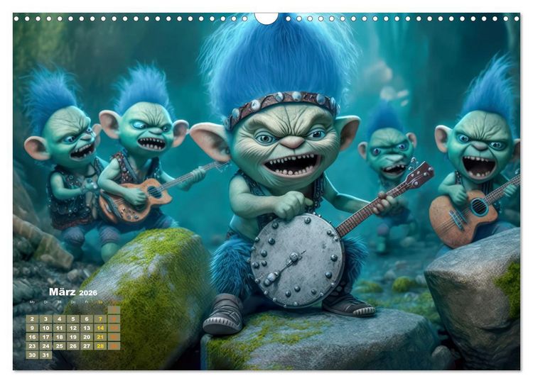 Produktbild: Trolls rocken ab (Wandkalender 2026 DIN A3 quer), CALVENDO Monatskalender