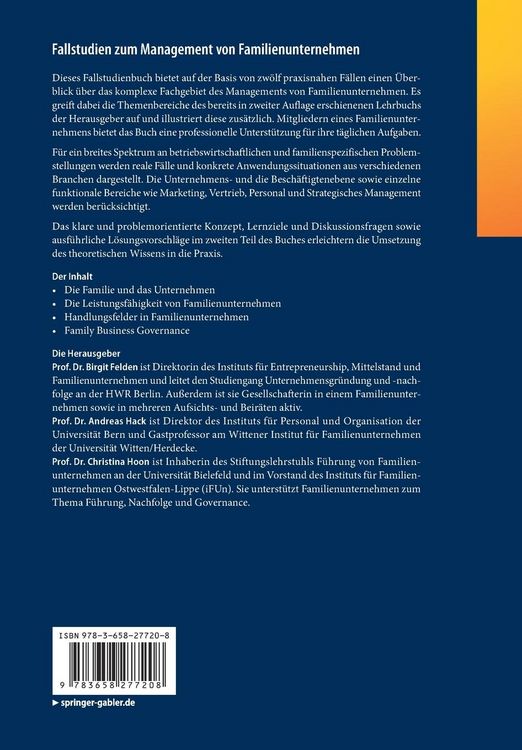 Produktbild: Fallstudien zum Management von Familienunternehmen