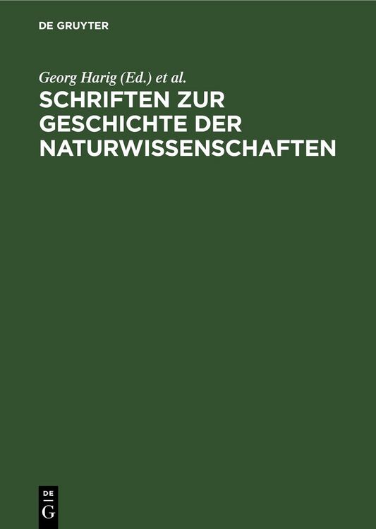 Produktbild: Schriften zur Geschichte der Naturwissenschaften