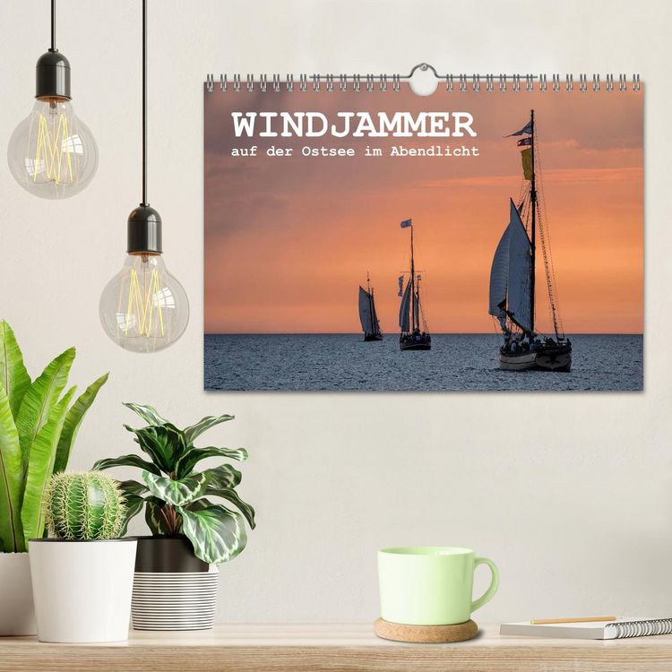 Produktbild: Windjammer auf der Ostsee im Abendlicht (Wandkalender 2026 DIN A4 quer), CALVENDO Monatskalender