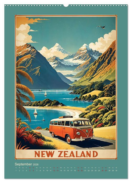 Produktbild: World Travel Poster - nostalgische Reise um die Welt (Wandkalender 2026 DIN A2 hoch), CALVENDO Monatskalender