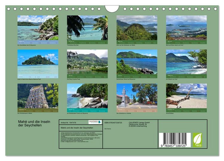 Produktbild: Mah&egrave; und die Inseln der Seychellen (Wandkalender 2026 DIN A4 quer), CALVENDO Monatskalender
