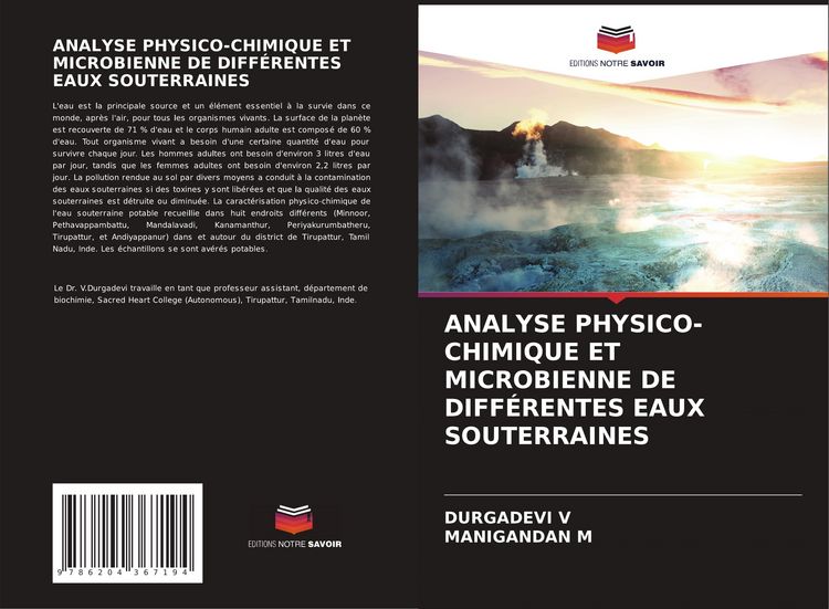 Produktbild: ANALYSE PHYSICO-CHIMIQUE ET MICROBIENNE DE DIFF&Eacute;RENTES EAUX SOUTERRAINES