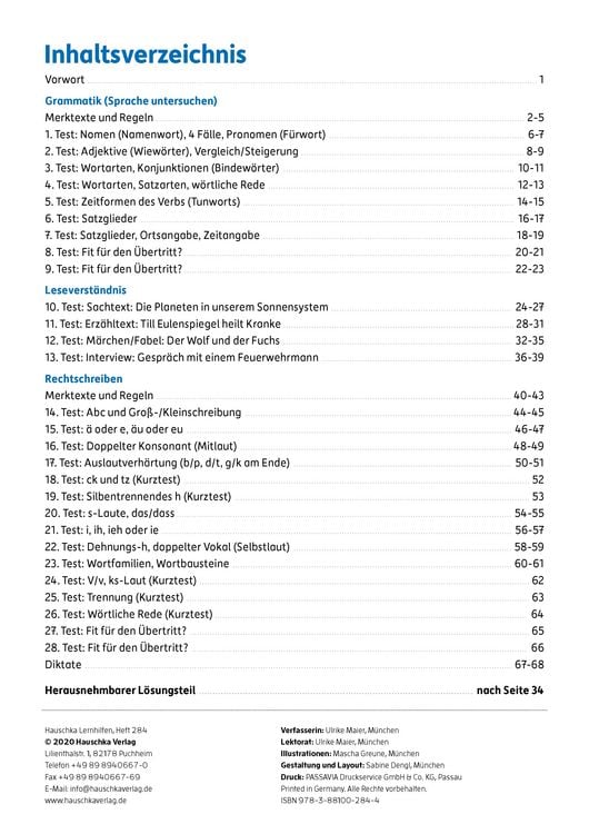 Produktbild: &Uuml;bungsheft mit Tests in Deutsch 4. Klasse