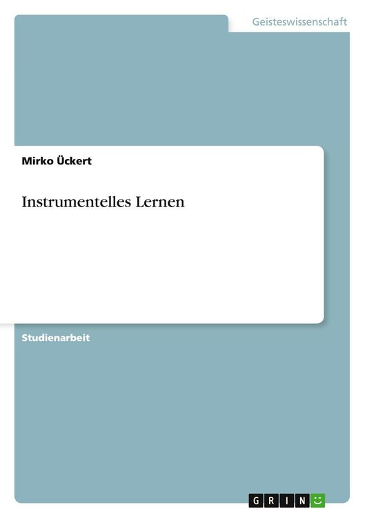 Produktbild: Instrumentelles Lernen