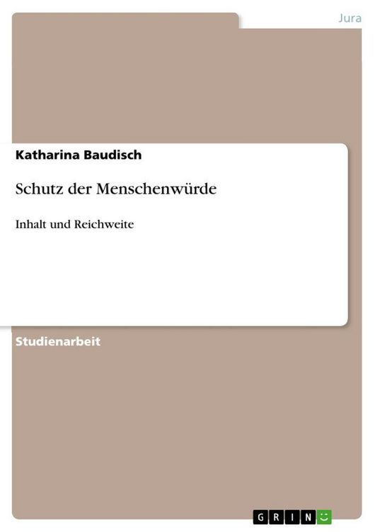 Produktbild: Schutz der Menschenw&uuml;rde