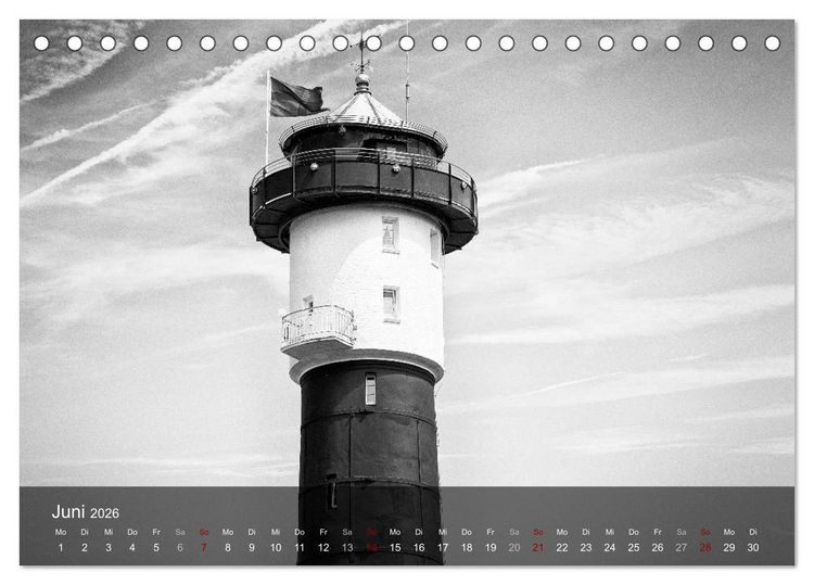 Produktbild: Wangerooge Noir (Tischkalender 2026 DIN A5 quer), CALVENDO Monatskalender