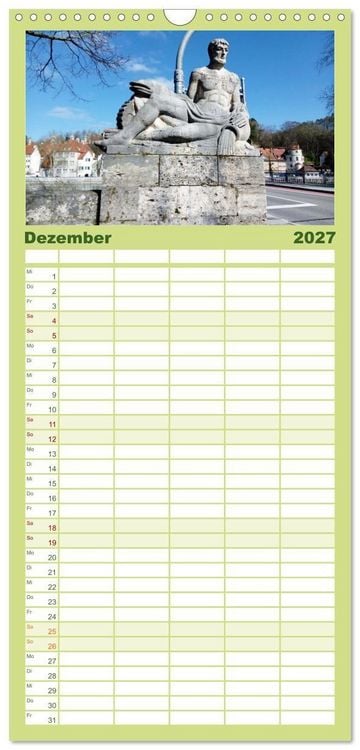 Produktbild: Familienplaner 2027 - Hier f&uuml;hle ich mich zuhause - Landsberg am Lech und Ammersee mit 5 Spalten (Wandkalender, 21 x 45 cm) CALVENDO