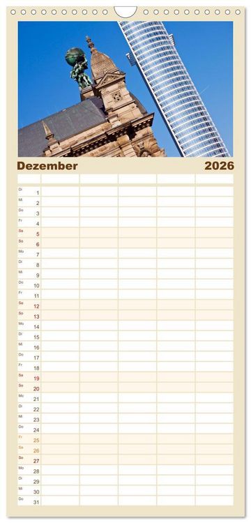 Produktbild: Familienplaner 2026 - Frankfurt am Main - Fassaden mit 5 Spalten (Wandkalender, 21 x 45 cm) CALVENDO