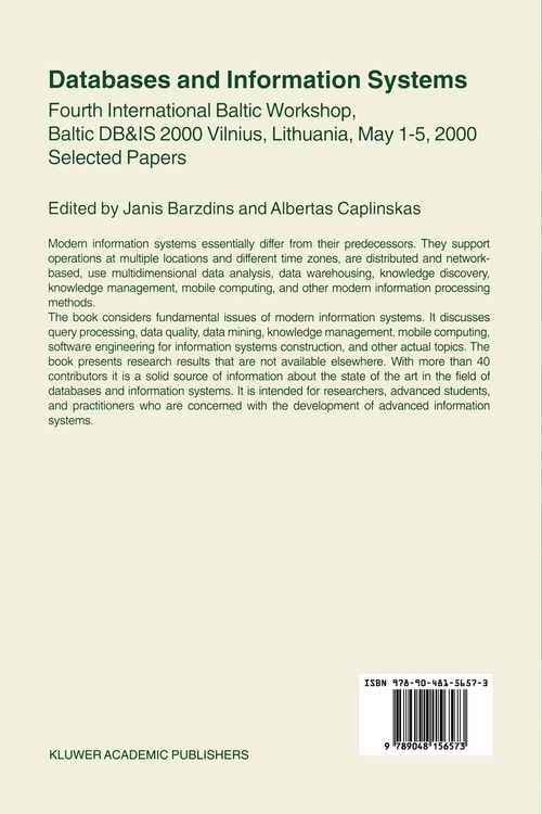 Produktbild: Databases and Information Systems