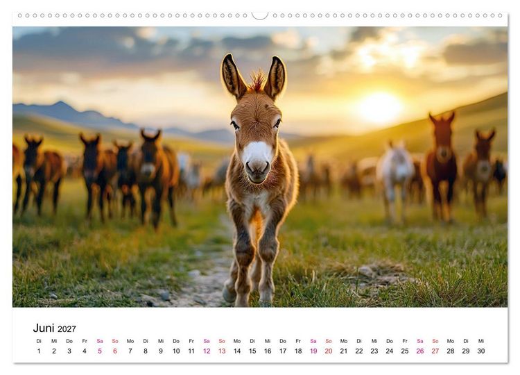Produktbild: Esel - neugierige Typen (hochwertiger Premium Wandkalender 2027 DIN A2 quer), Kunstdruck in Hochglanz