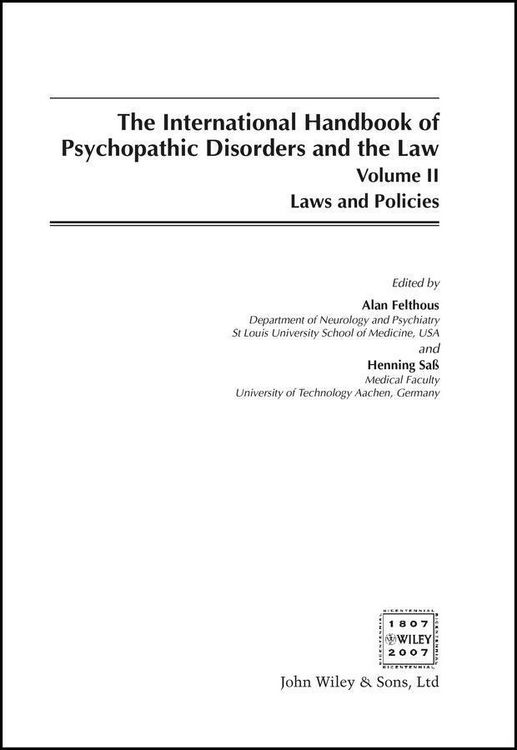 Produktbild: The International Handbook on Psychopathic Disorders and the Law
