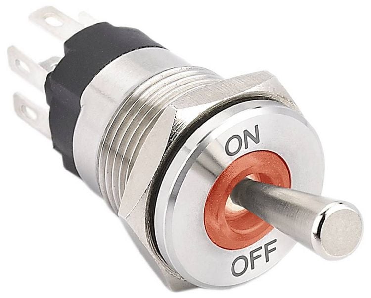Produktbild: TRU COMPONENTS TC-14378416 Kippschalter 250 V/AC 15A 1 x Ein/Aus IP67 1St.