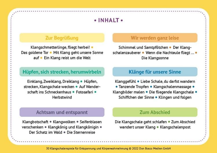 Produktbild: 30 Klangschalenspiele f&uuml;r Entspannung und K&ouml;rperwahrnehmung