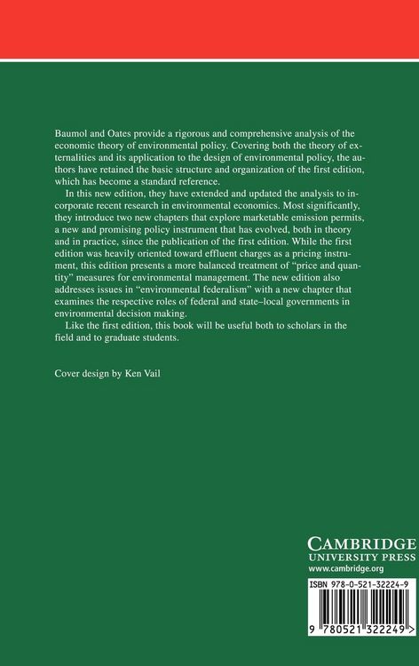 Produktbild: The Theory of Environmental Policy