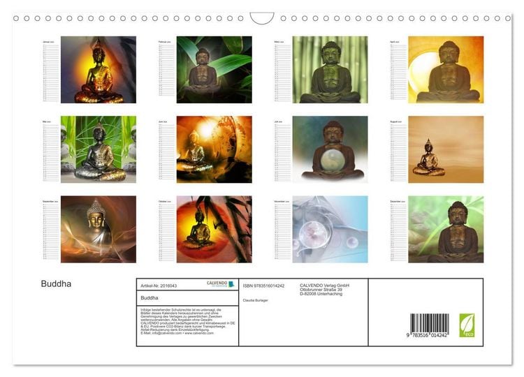 Produktbild: Buddha (Wandkalender 2026 DIN A3 quer), CALVENDO Monatskalender