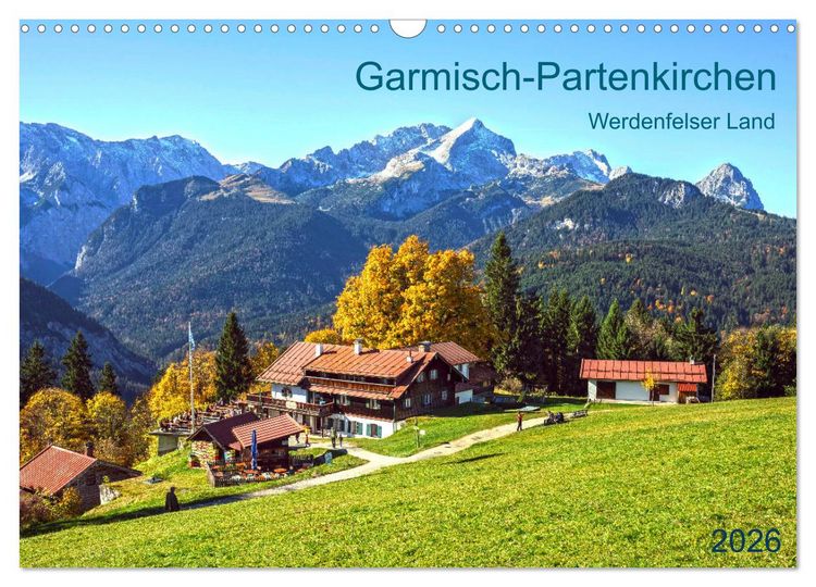 Produktbild: Garmisch-Partenkirchen Werdenfelser Land (Wandkalender 2026 DIN A3 quer), CALVENDO Monatskalender