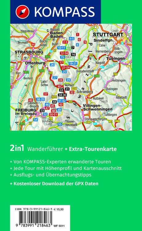Produktbild: KOMPASS Wanderf&uuml;hrer Schwarzwald Mitte-Nord, 50 Touren