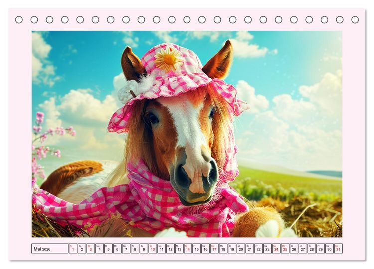 Produktbild: Pferde-Fashion. Modische Highlights auf Hufen (Tischkalender 2026 DIN A5 quer), CALVENDO Monatskalender