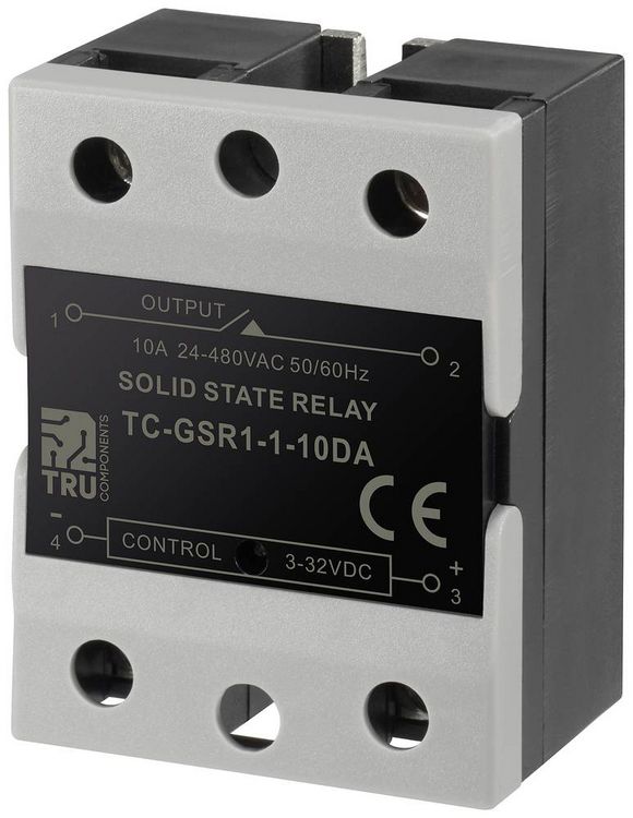 Produktbild: TRU COMPONENTS Halbleiterrelais TC-GSR-1-10DA 10 A Schaltspannung (max.): 480 V/AC Gleichstromschaltung 1 St.