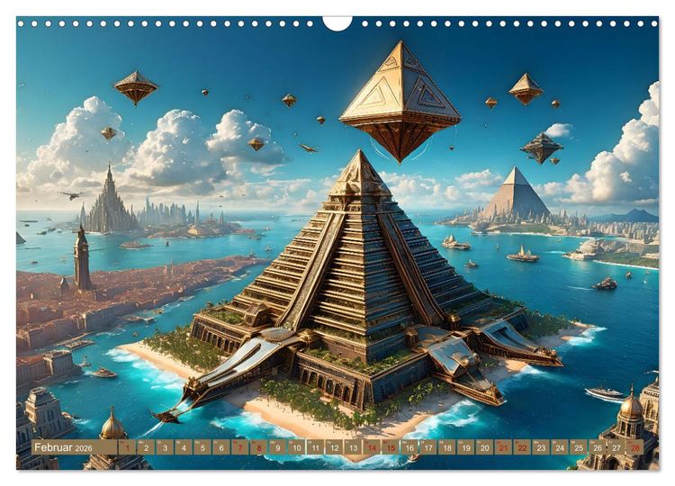 Produktbild: Steampunk Pyramidenwelt (Wandkalender 2026 DIN A3 quer), CALVENDO Monatskalender