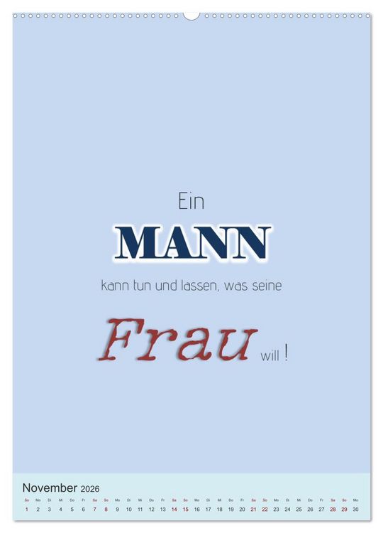Produktbild: Was Mann &uuml;ber Frau wissen sollte und umgekehrt ... (hochwertiger Premium Wandkalender 2026 DIN A2 hoch), Kunstdruck in Hochglanz